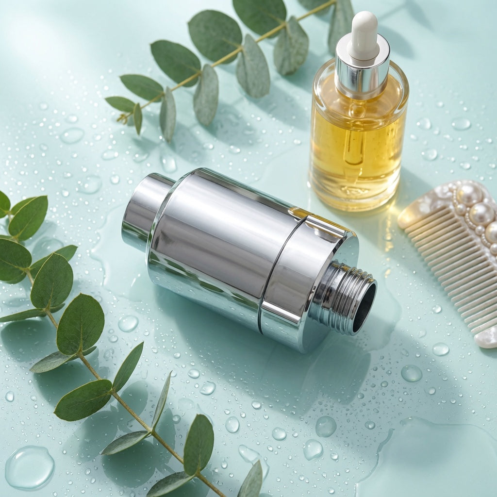 Sirène shower water filter, steel finish